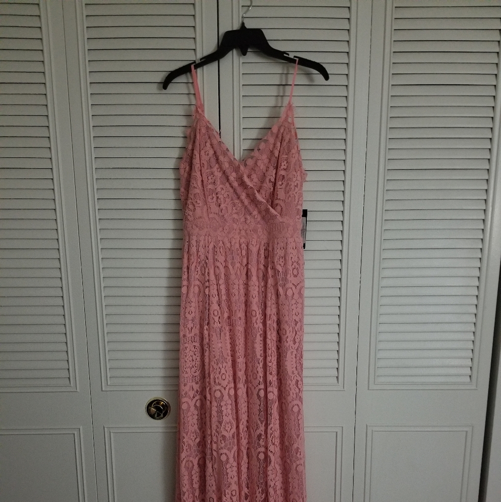 Lulu's Blush Pink Lace Maxi Dress
